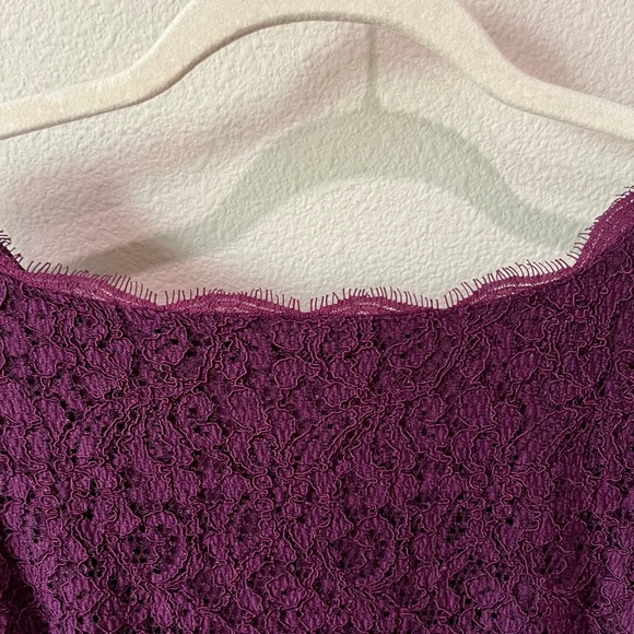 Adrianna Papell Lace Sleeveless dress size 4 purple mulberry square neck elegant - Picture 8 of 8